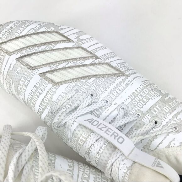 Adidas Adizero Primeknit White 8.0 Three Stripe Life Football Cleats - Picture 10 of 14